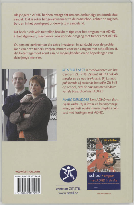 Achterkant van Tieners, zit stil op school!
