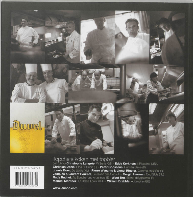 Achterkant van Duvel à la carte