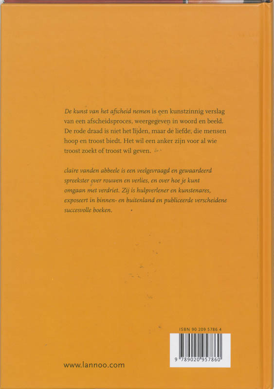 Achterkant van De kunst van het afscheid nemen
