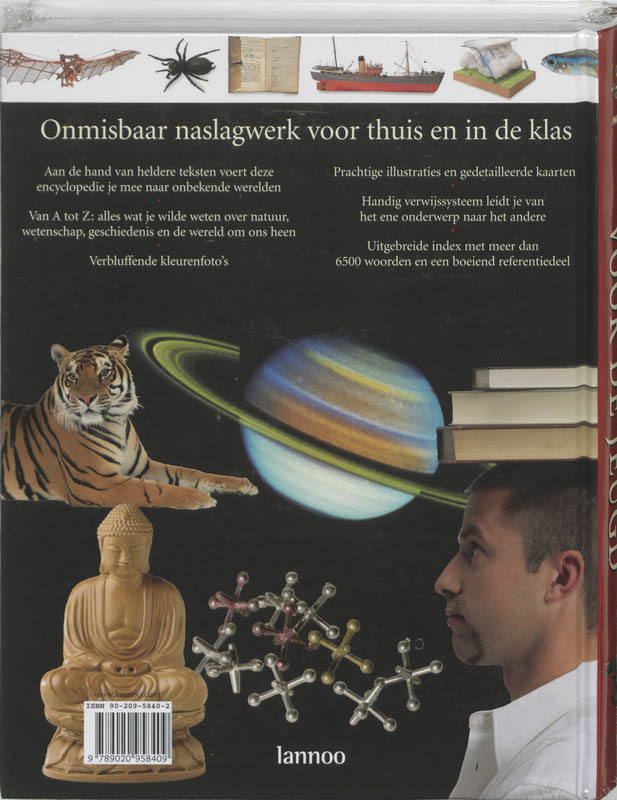 Achterkant van Lannoo's grote geïllustreerde Encyclopedie voor de jeugd