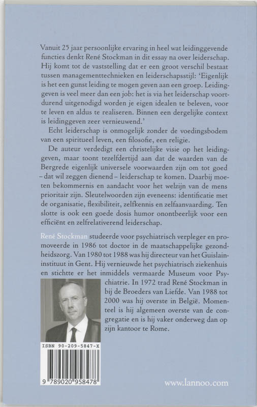 Achterkant van Leiderschap in dienstbaarheid