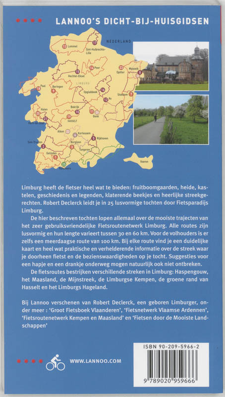 Achterkant van Fietsgids Limburg