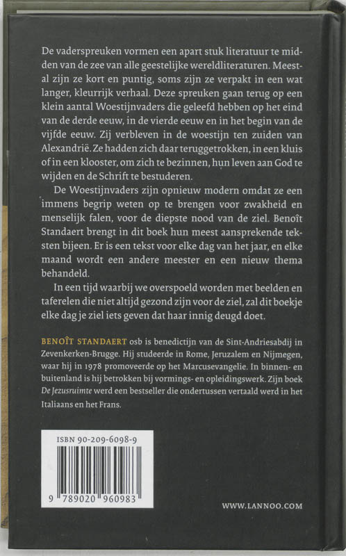 Achterkant van Wijsheid uit de woestijn