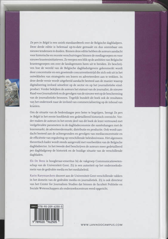 Achterkant van De pers in België