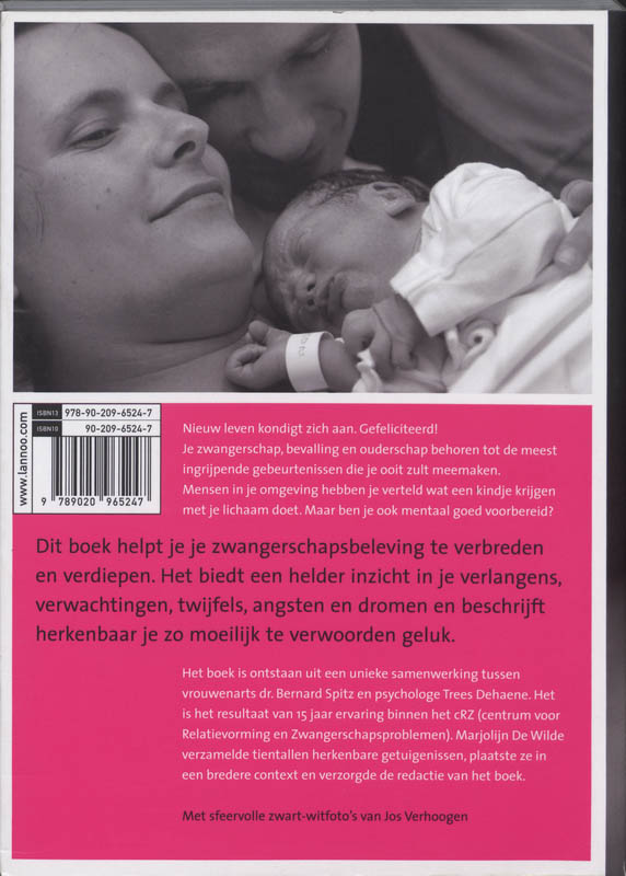 Achterkant van Het geluk zwanger te zijn