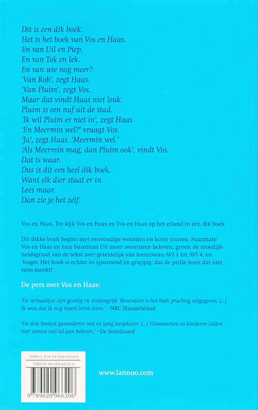 Achterkant van Het dikke boek van Vos en Haas