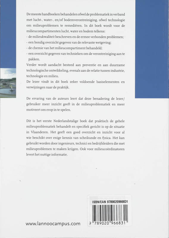Achterkant van Milieuproblemen en -technieken