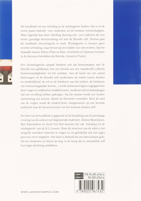 Achterkant van Handboek wijsbegeerte
