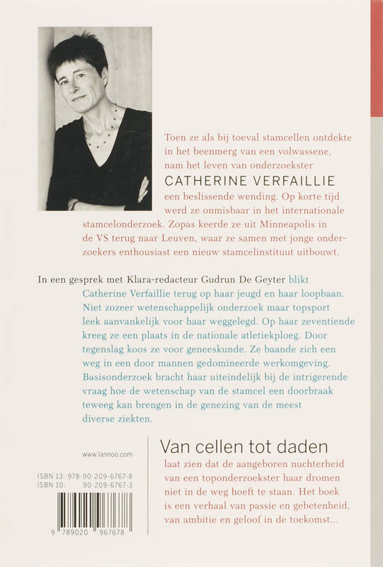 Achterkant van Van cellen tot daden
