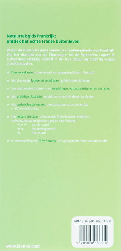 Achterkant van Natuurreisgids Frankrijk