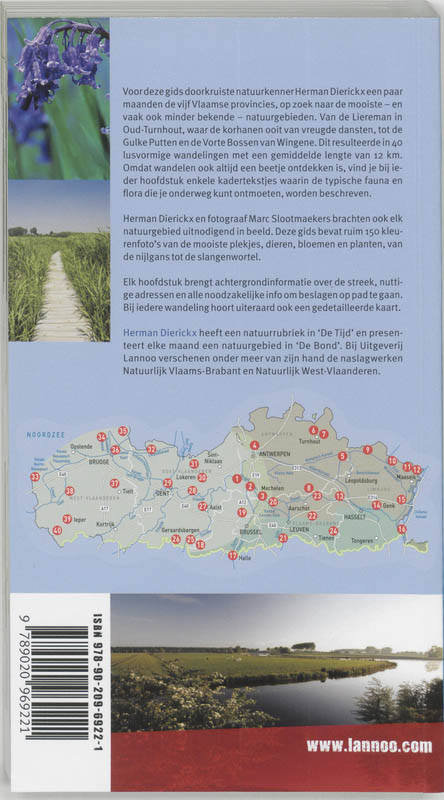 Achterkant van Natuurwandelboek Vlaanderen