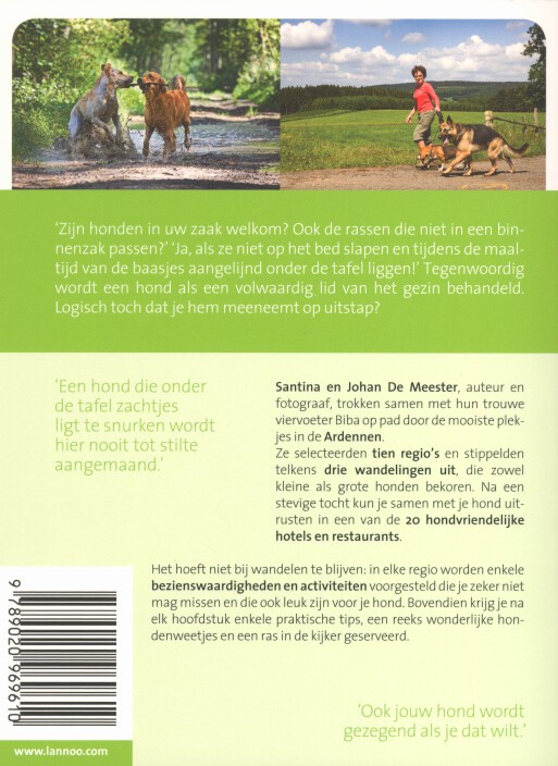 Achterkant van 20x op stap met je hond in de Ardennen