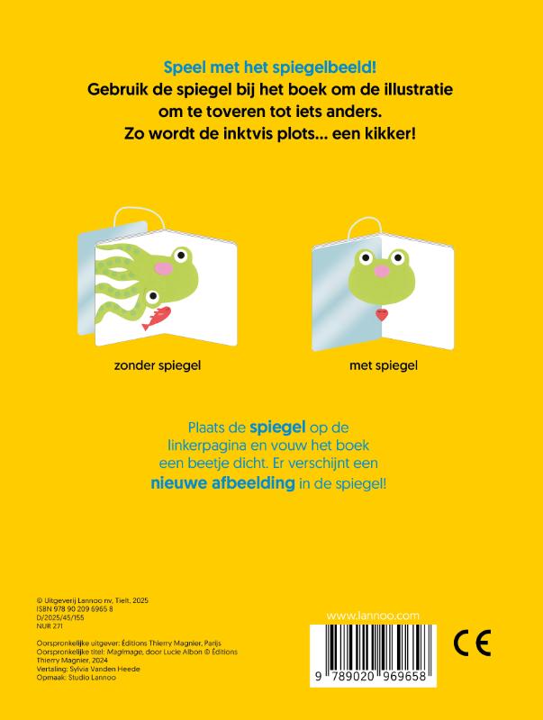 Achterkant van Spiegelspel! - Interactief voorleesboek met spiegel