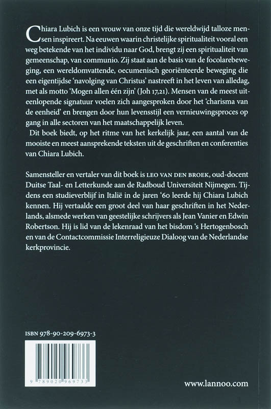 Achterkant van Wijsheid van Chiara Lubich