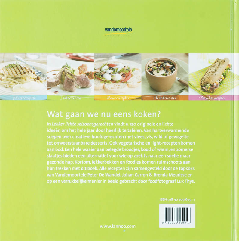 Achterkant van Lekker lichte seizoensrecepten