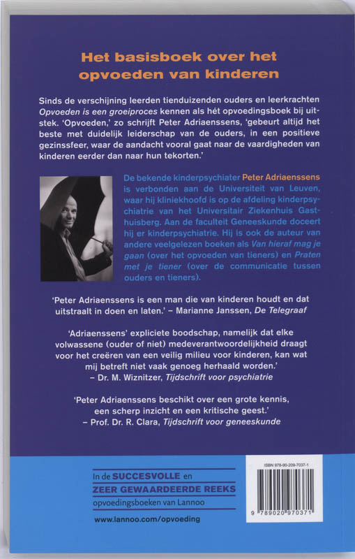Achterkant van Opvoeden is een groeiproces