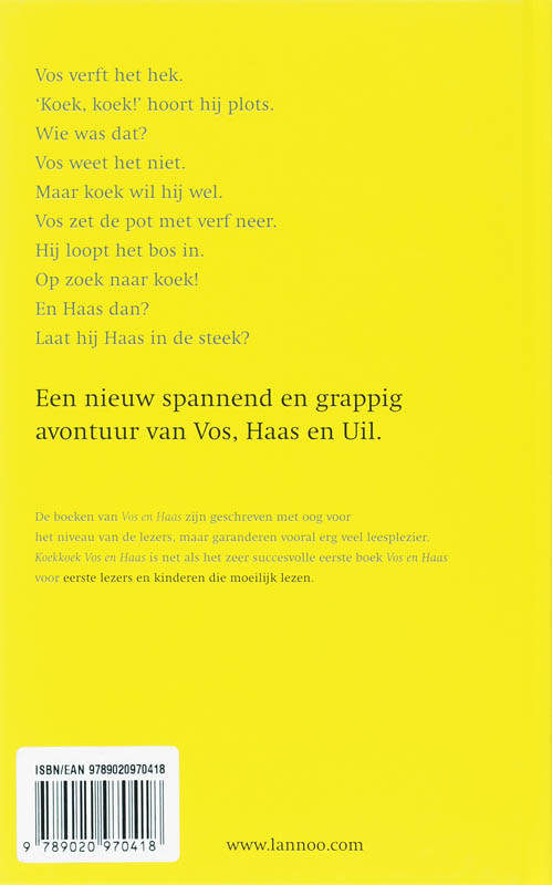 Achterkant van Koek koek vos en haas