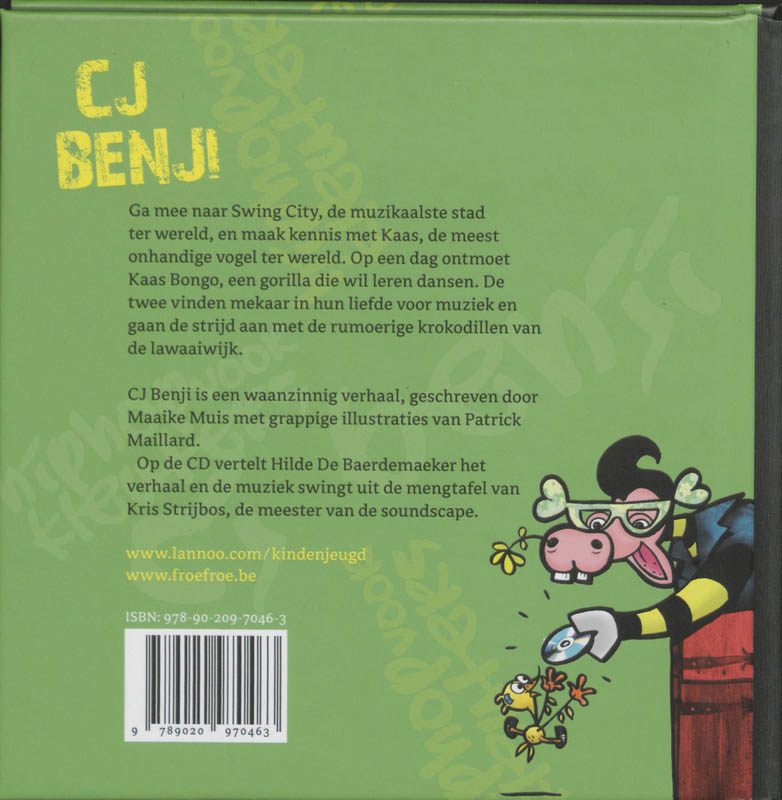 Achterkant van C.J. Benji