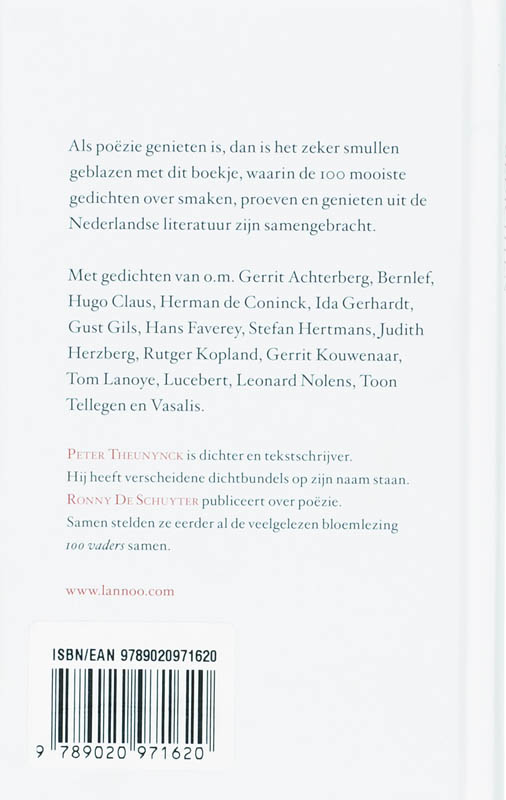 Achterkant van 100 lekkere gedichten