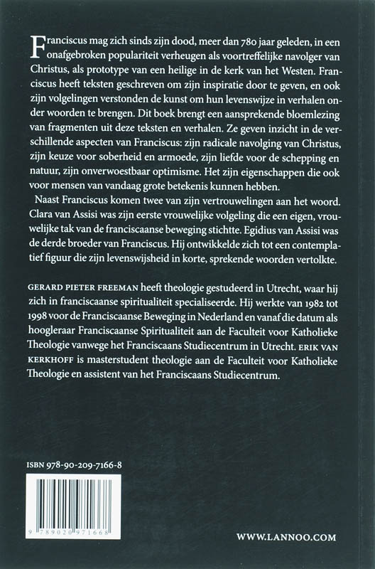 Achterkant van Wijsheid van Franciscus