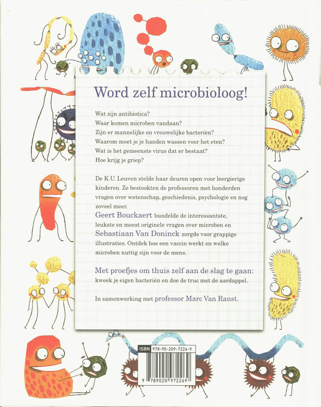 Achterkant van Monsterlijke microben