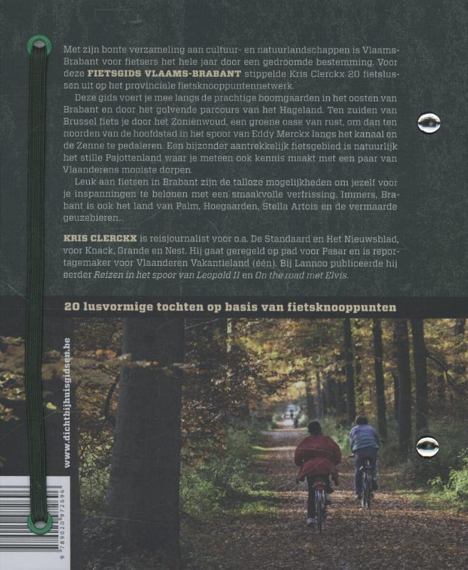 Achterkant van Fietsgids Vlaams-Brabant