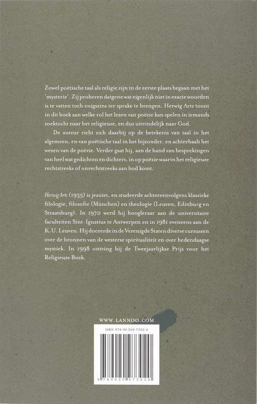 Achterkant van Spiritualiteit en de taal van de poezie