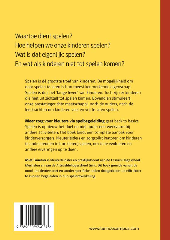 Achterkant van Meer zorg voor kleuters via spelbegeleiding