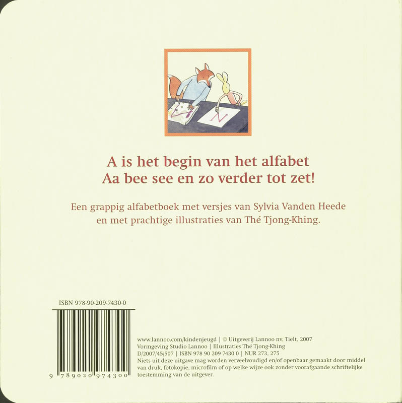 Achterkant van Aa bee see van Vos en Haas