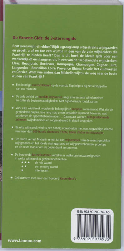 Achterkant van Wijnreisgids Frankrijk
