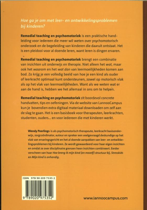 Achterkant van Remedial teaching en psychomotoriek
