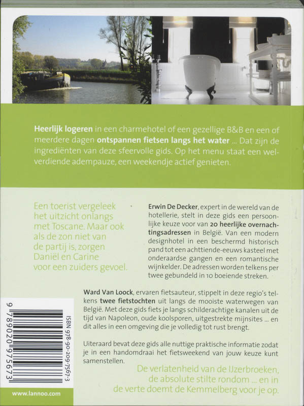 Achterkant van 20 x logeren & fietsen langs water