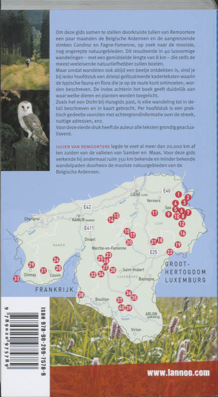Achterkant van Wandelboek Ardense natuur