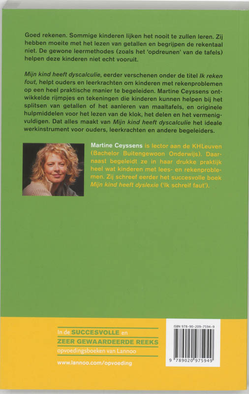 Achterkant van Mijn kind heeft dyscalculie