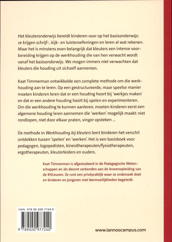 Achterkant van Werkhouding bij kleuters