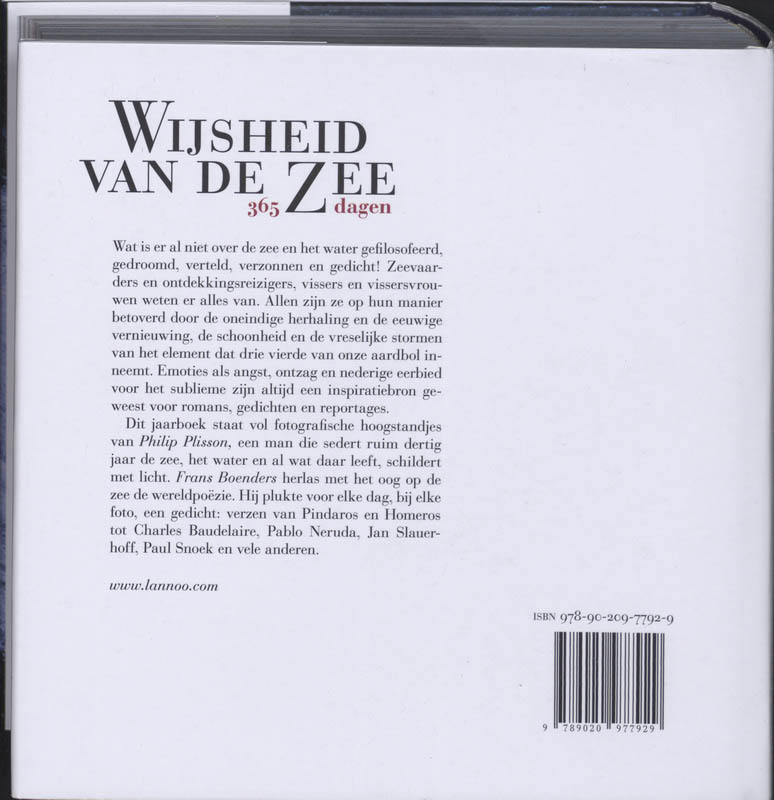 Achterkant van Wijsheid van de zee