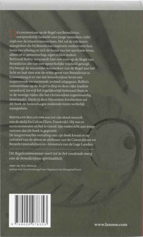 Achterkant van De regel van Benedictus beleven