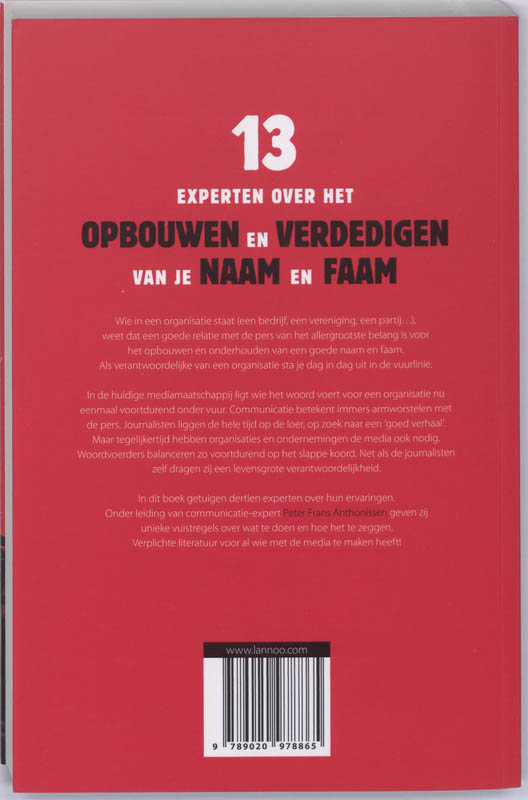 Achterkant van In de vuurlinie