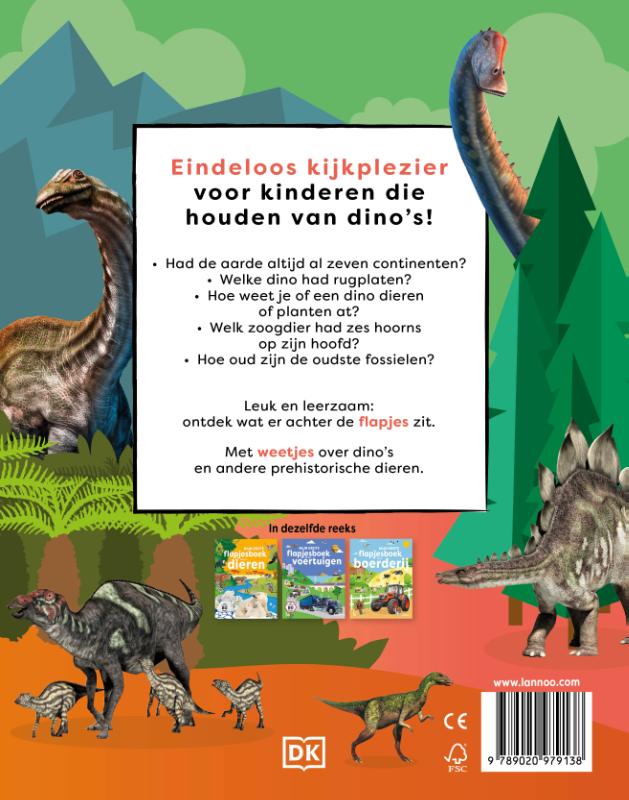 Achterkant van Mijn grote flapjesboek van alle dino's