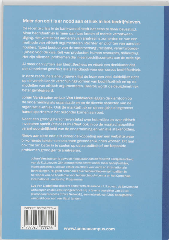 Achterkant van Business & ethiek