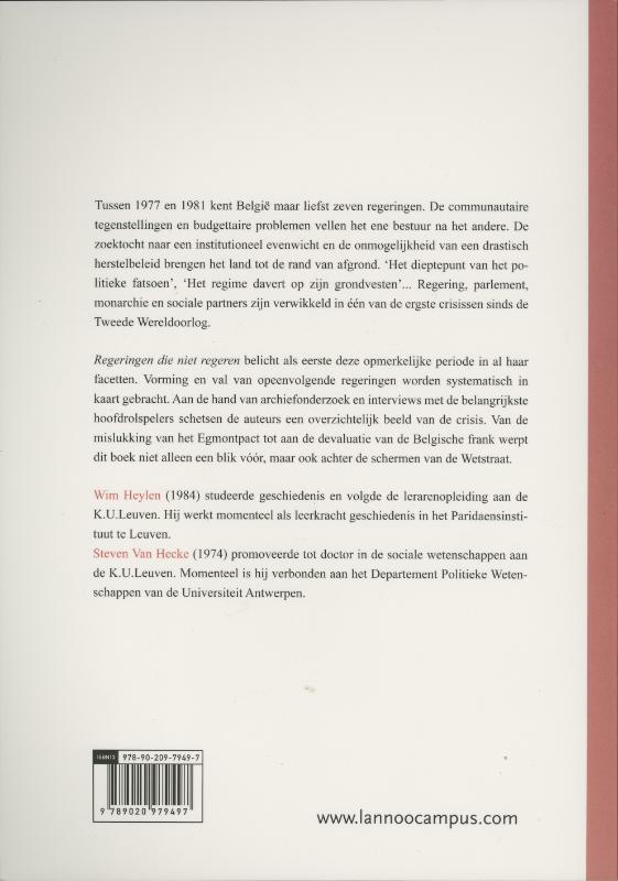 Achterkant van Regeringen die niet regeren