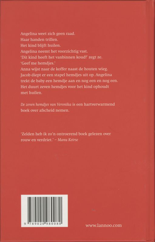 Achterkant van De zeven hemdjes van Veronika