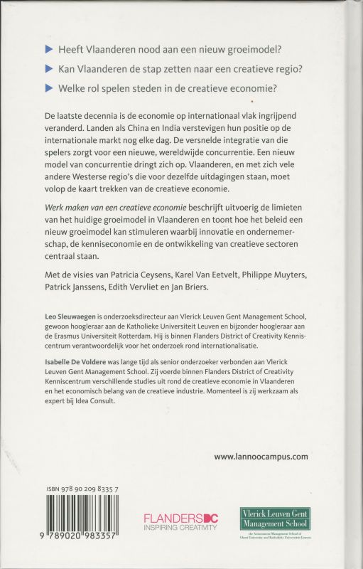Achterkant van Werk maken van een creatieve economie