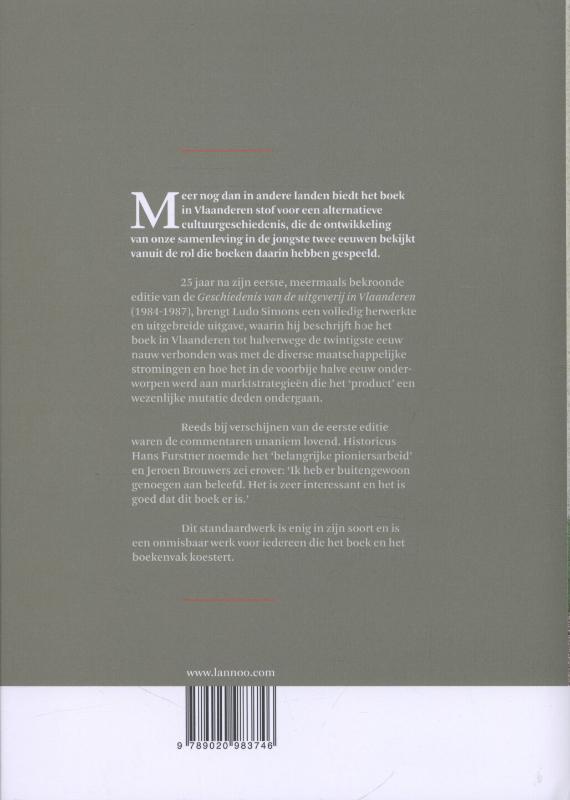 Achterkant van Het boek in Vlaanderen sinds 1800