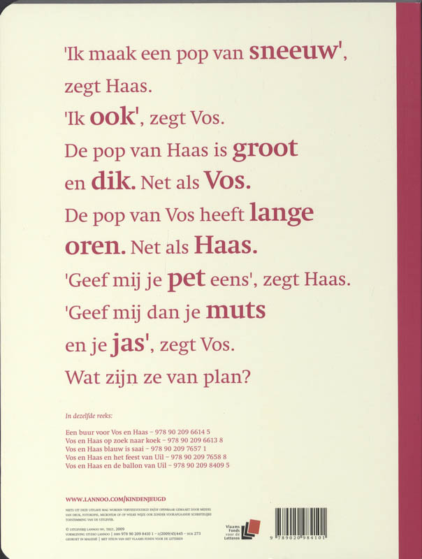 Achterkant van Wat een kou, Vos en Haas!