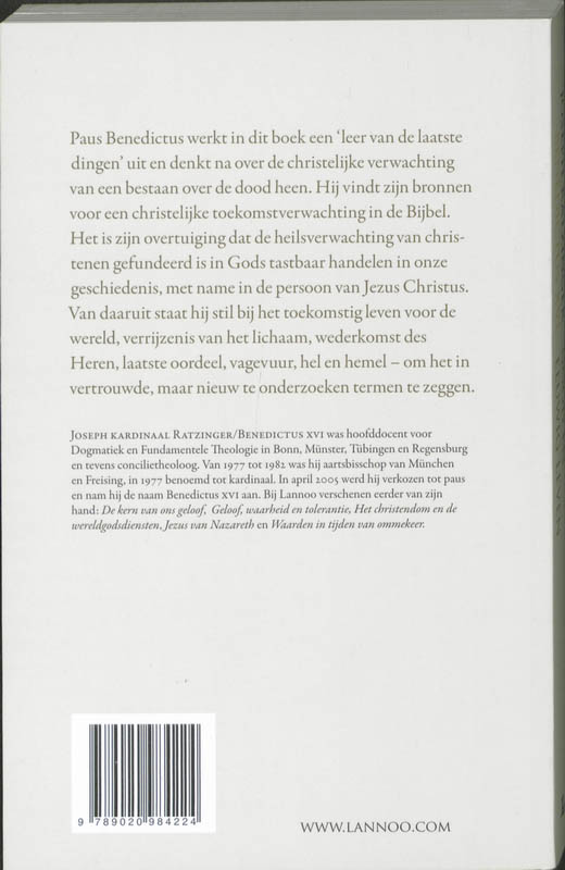 Achterkant van Over dood en eeuwig leven