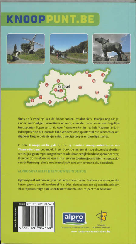 Achterkant van Fietsgids Vlaams-Brabant