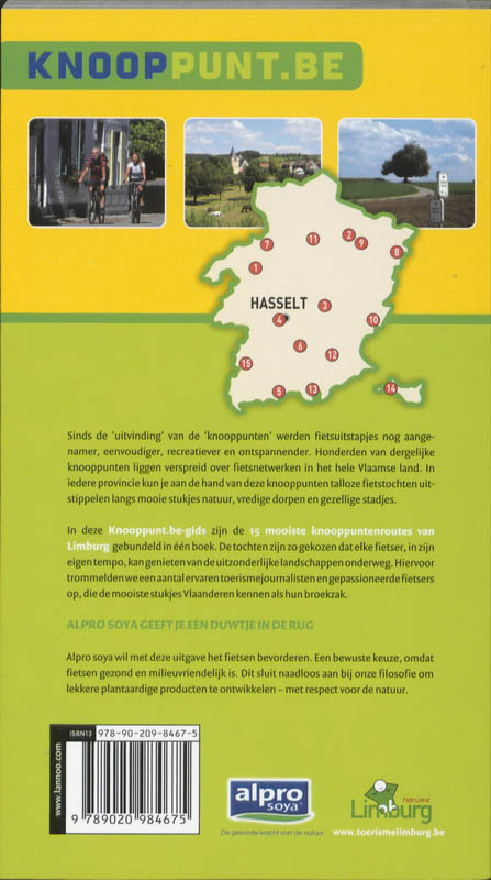 Achterkant van Fietsgids Limburg