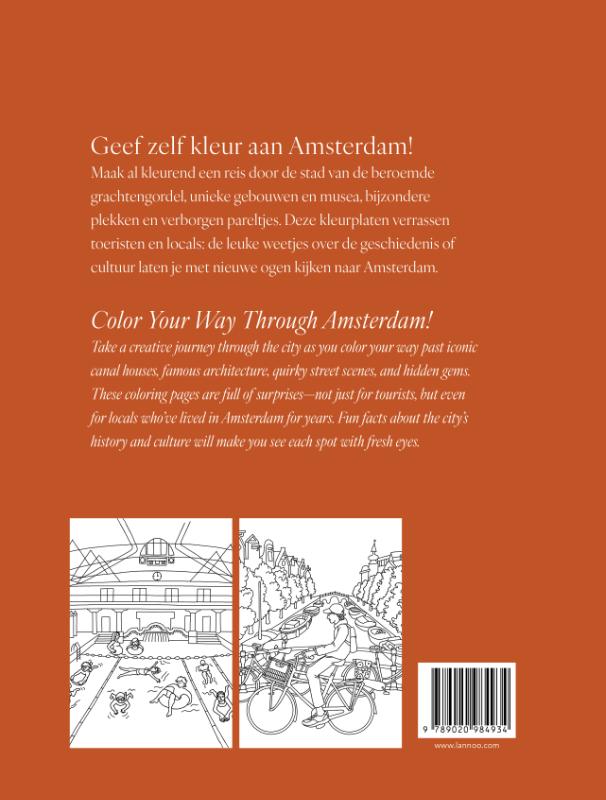 Achterkant van Kleurboek Amsterdam I Coloring Book Amsterdam