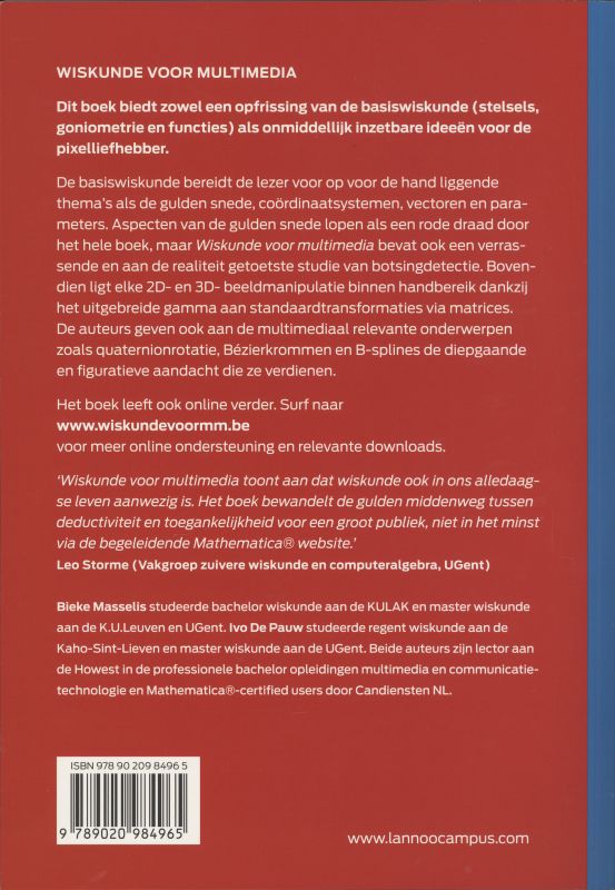 Achterkant van Wiskunde voor multimedia
